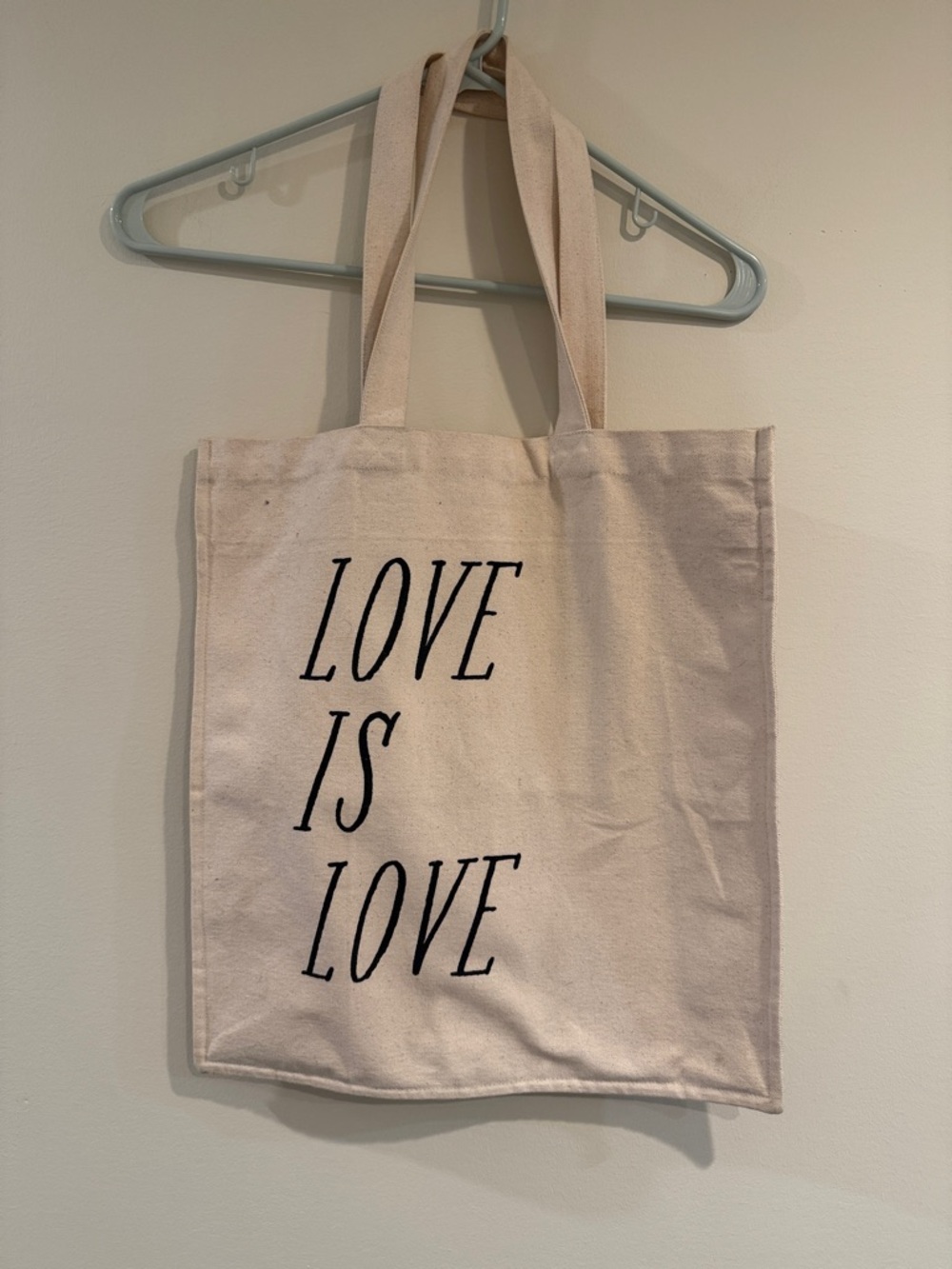 Canvas Tote Bag "Love Is Love" – Natural